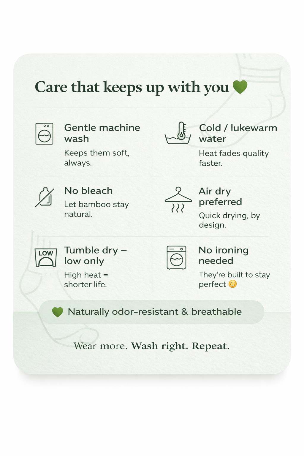 care instructions of ankle length socks